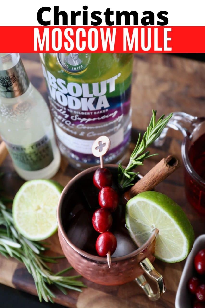 The Christmas Moscow Mule is a festive drink perfect for holiday parties. Our cocktail recipe features vodka, cranberry juice & ginger beer.