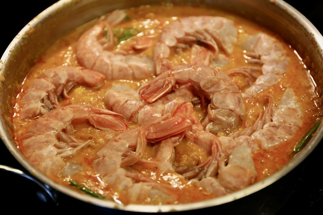 This Indonesian coconut curry features plump prawns.