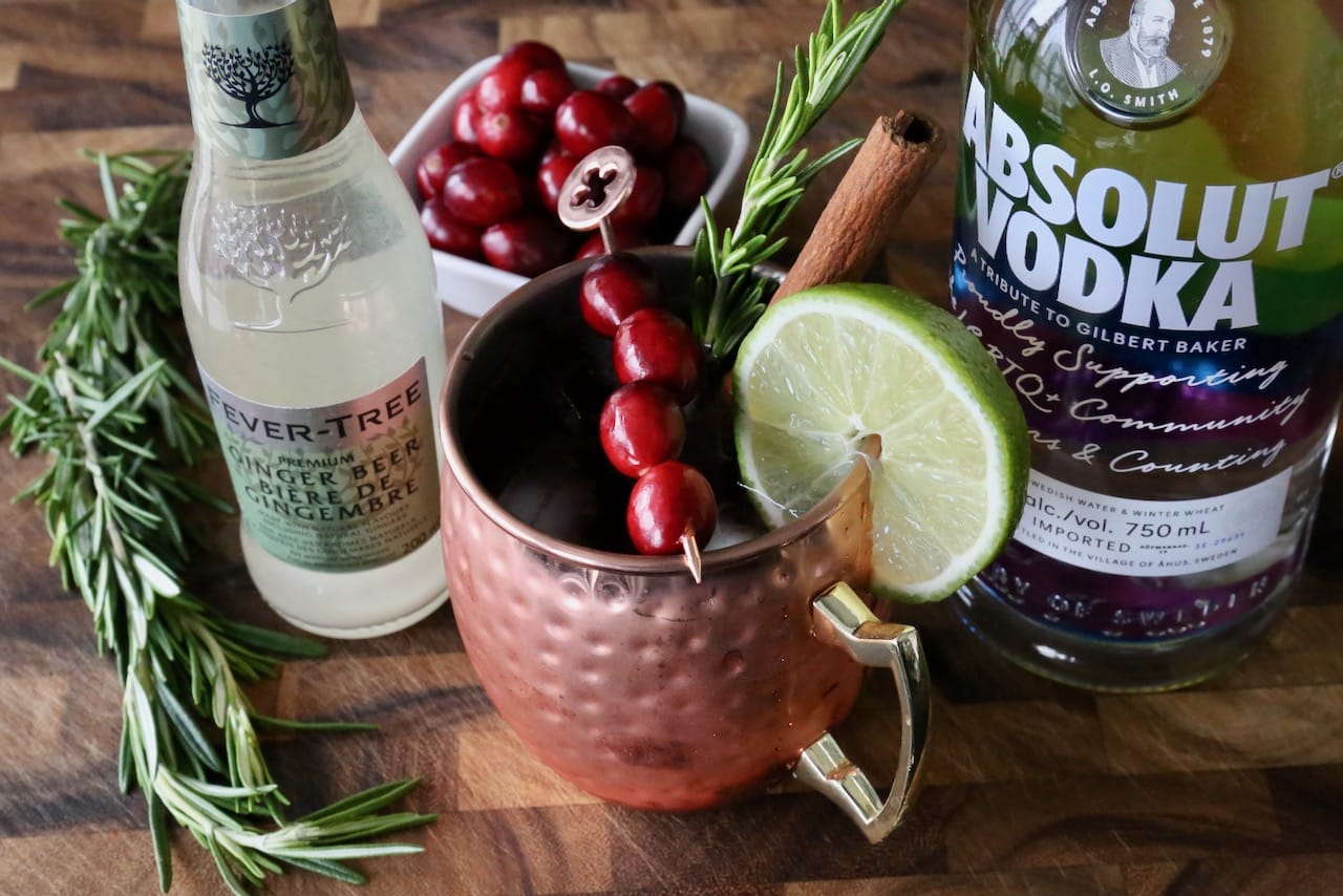 Transform a classic Moscow Mule into a festive holiday drink.