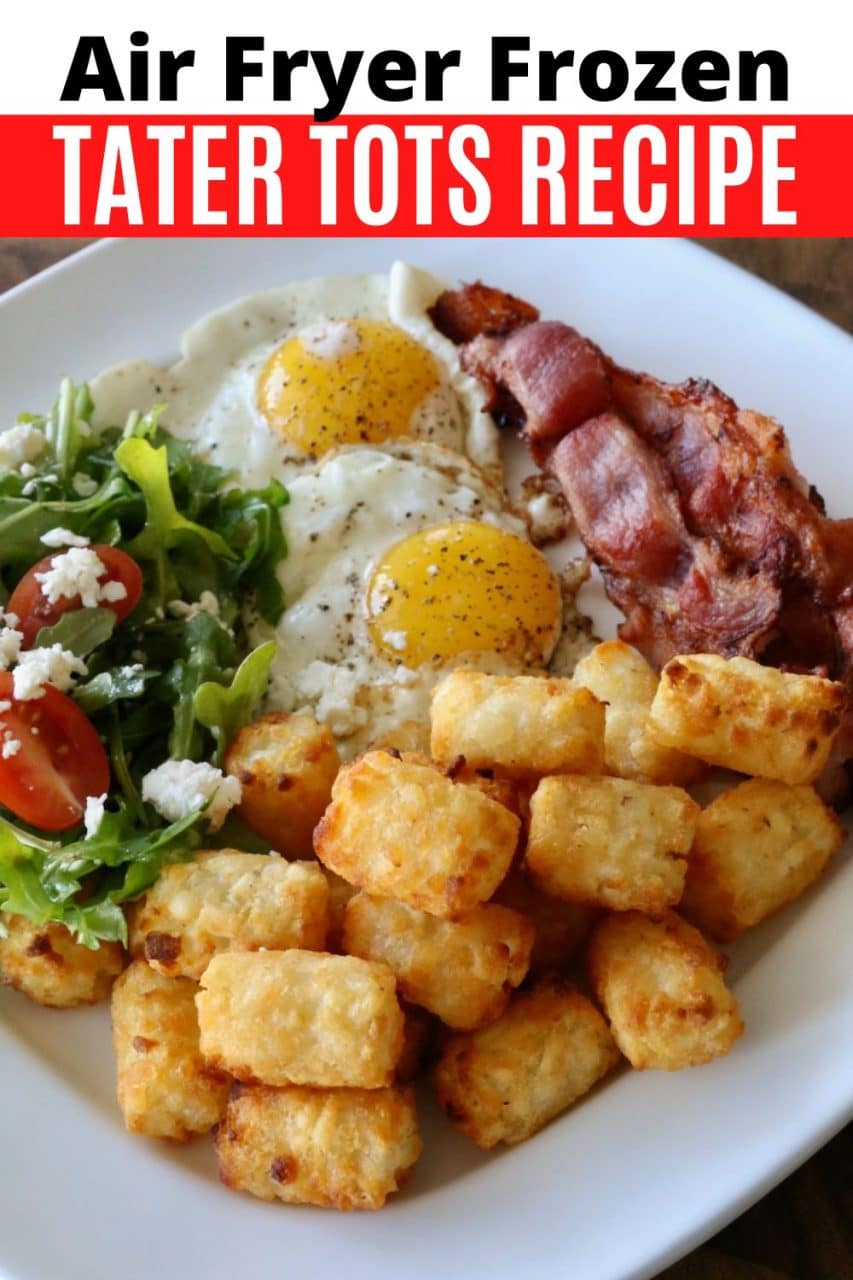 Save our easy Air Fryer Frozen Tater Tots recipe to Pinterest!
