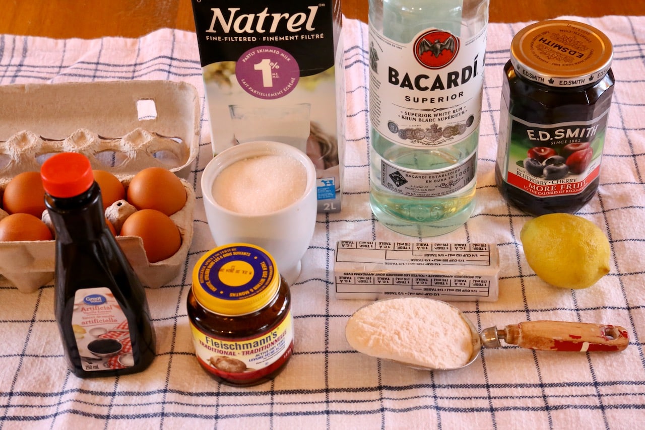 Traditional Buchty ingredients.