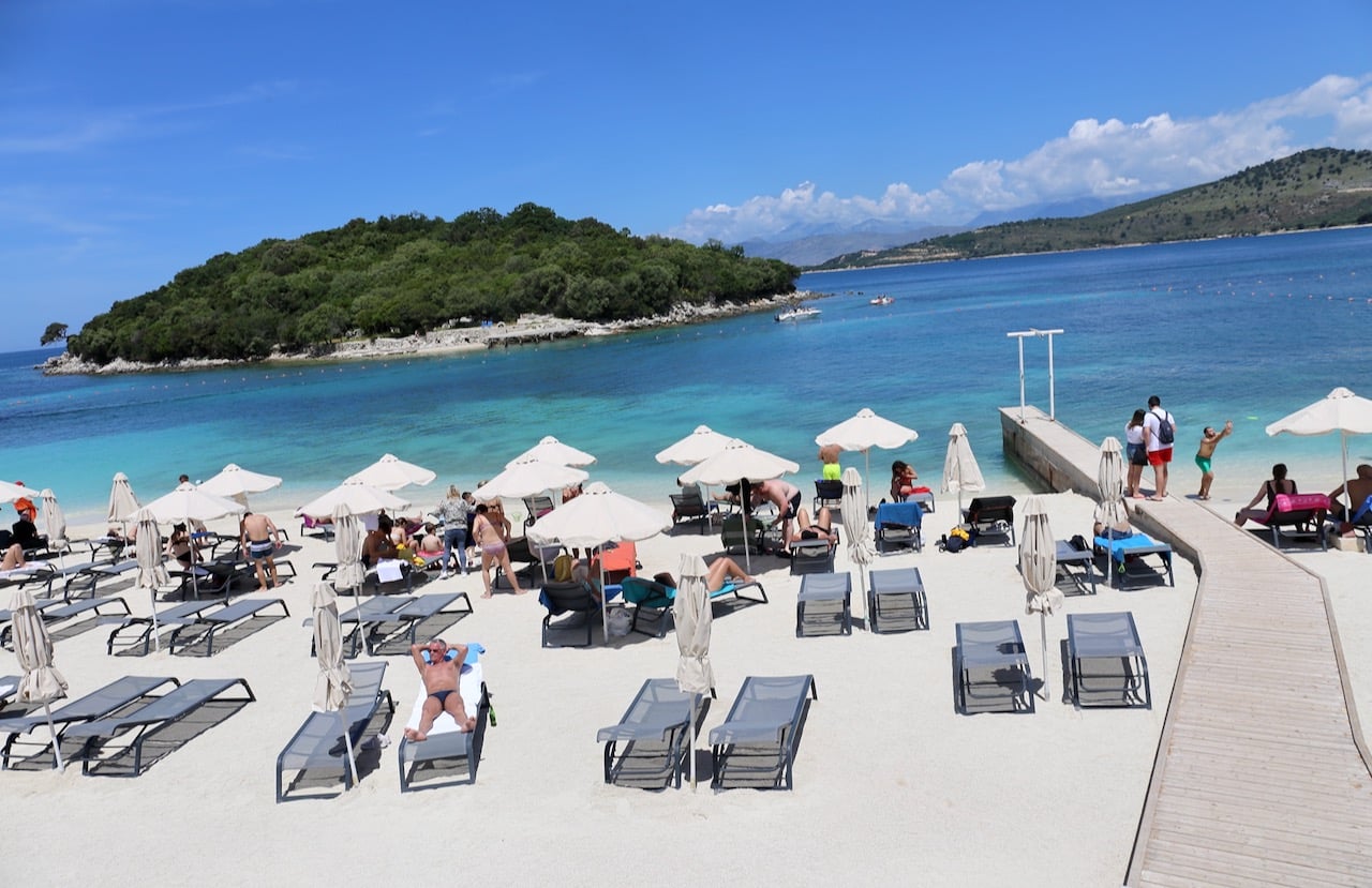Ksamil is a short drive from Saranda and has idyllic soft sand beaches.