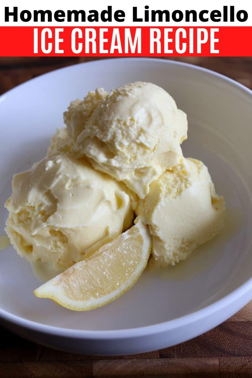 Save our Homemade Limoncello Lemon Custard Ice Cream recipe to Pinterest!
