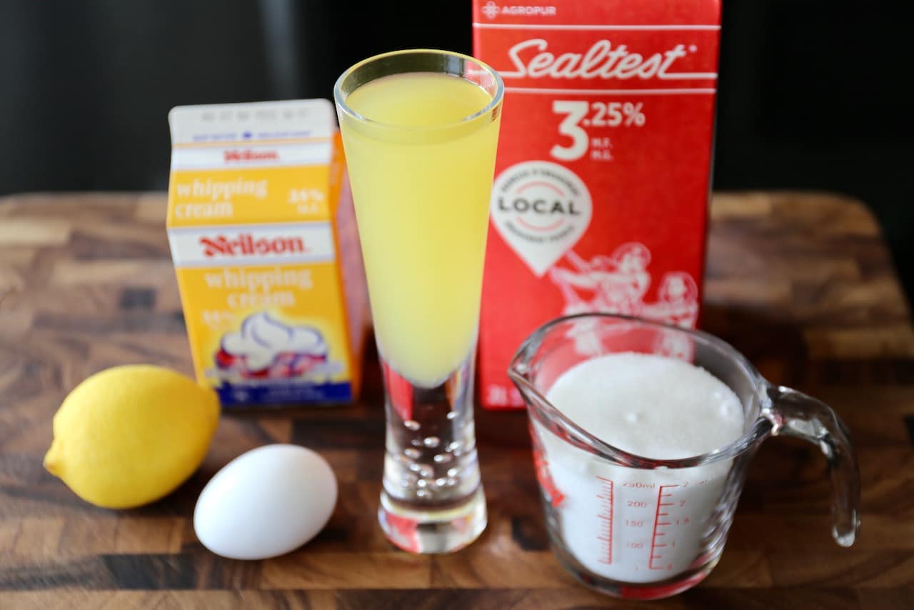 Homemade Limoncello Ice Cream recipe ingredients. 