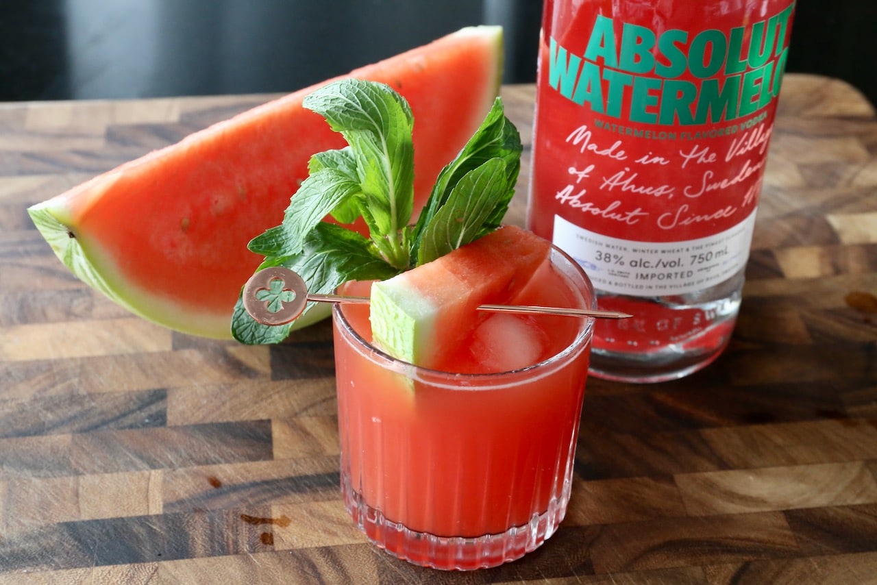 Absolut Watermelon Mint Cocktail Photo Image.