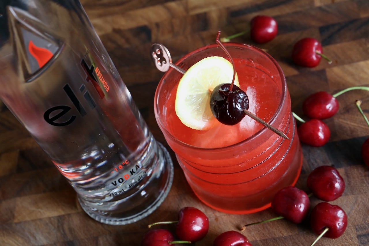Now you're an expert on how to make an easy Cherry Sour Cocktail with Stoli Elit Vodka!