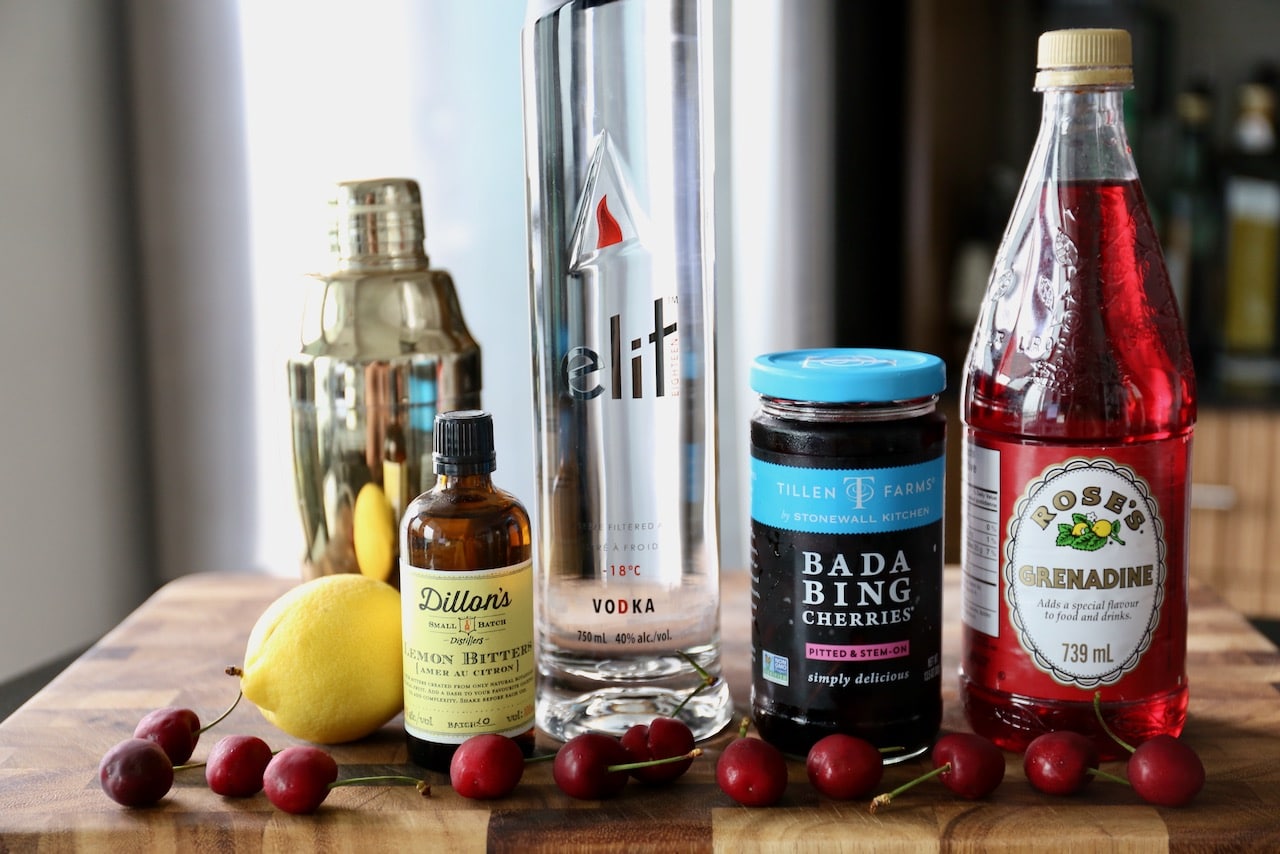 This easy Cherry Sour Cocktail is prepared with premium Stoli Elit Vodka. 