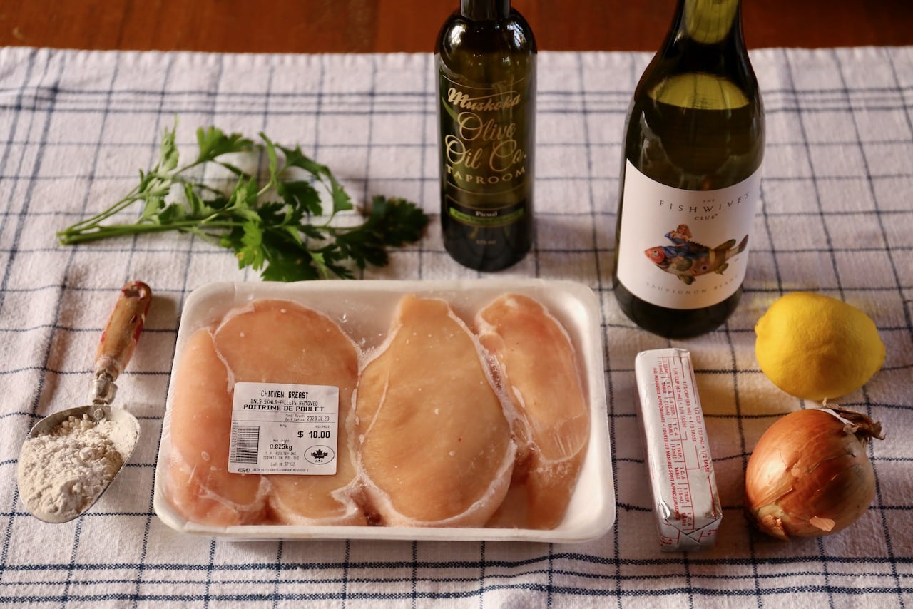 Italian Chicken "Pollo al Limone" recipe ingredients.
