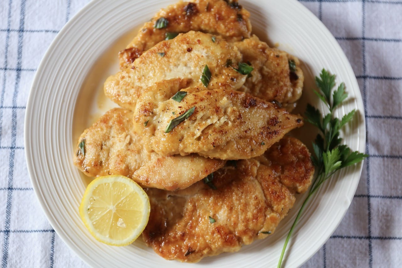 Serve Italian Lemon Chicken with roasted potatoes and a fresh salad.