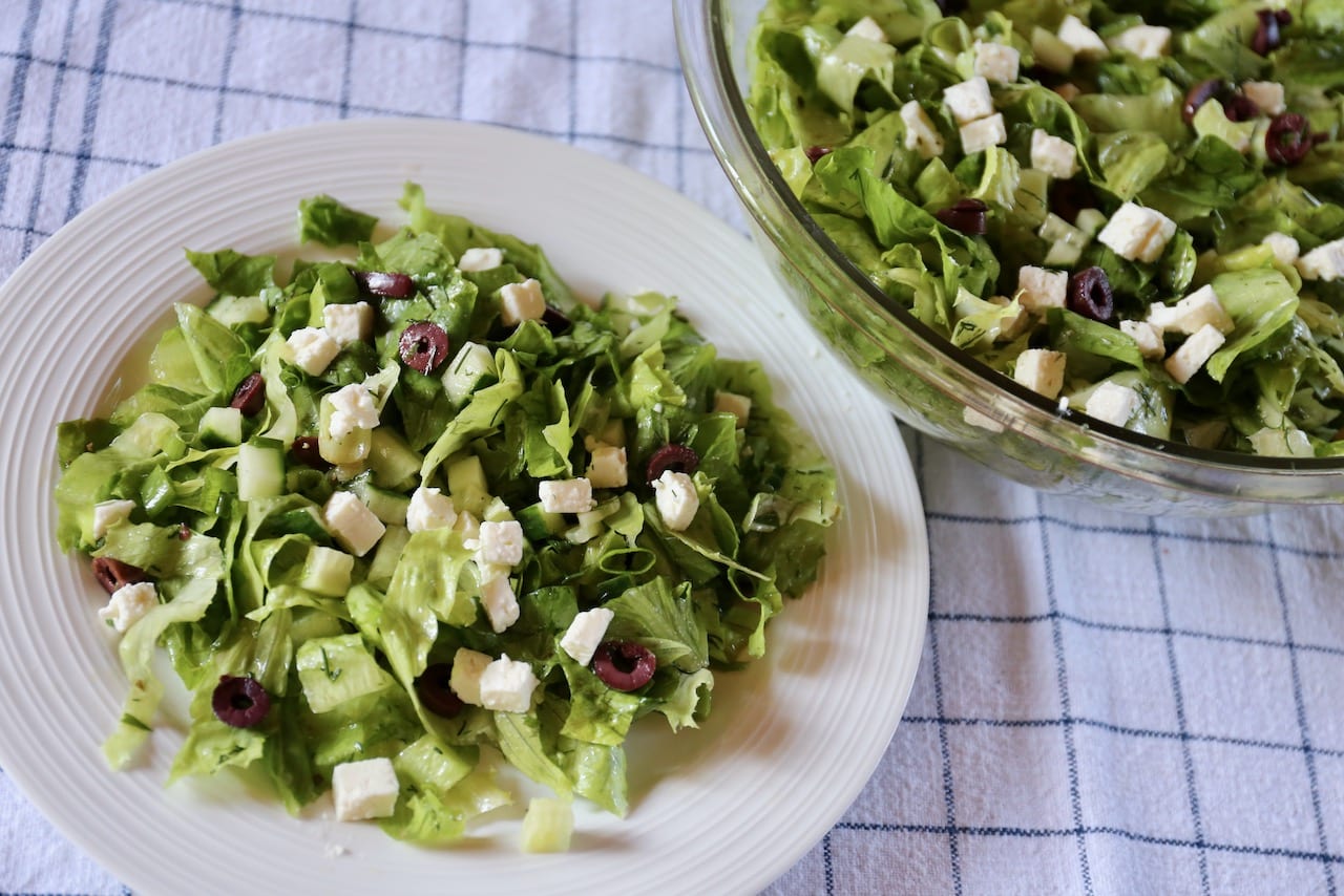 Maroulosalata is the perfect side salad to serve with Greek Moussaka or Gyros. 