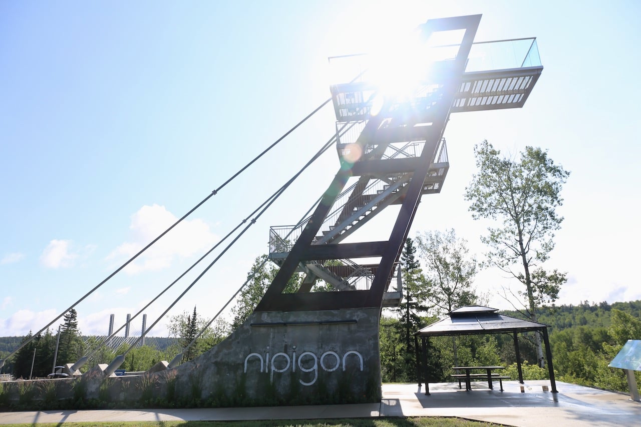 The first stop on our Thunder Bay to Sault Ste Marie road trip was the Nipigon Lookout. 