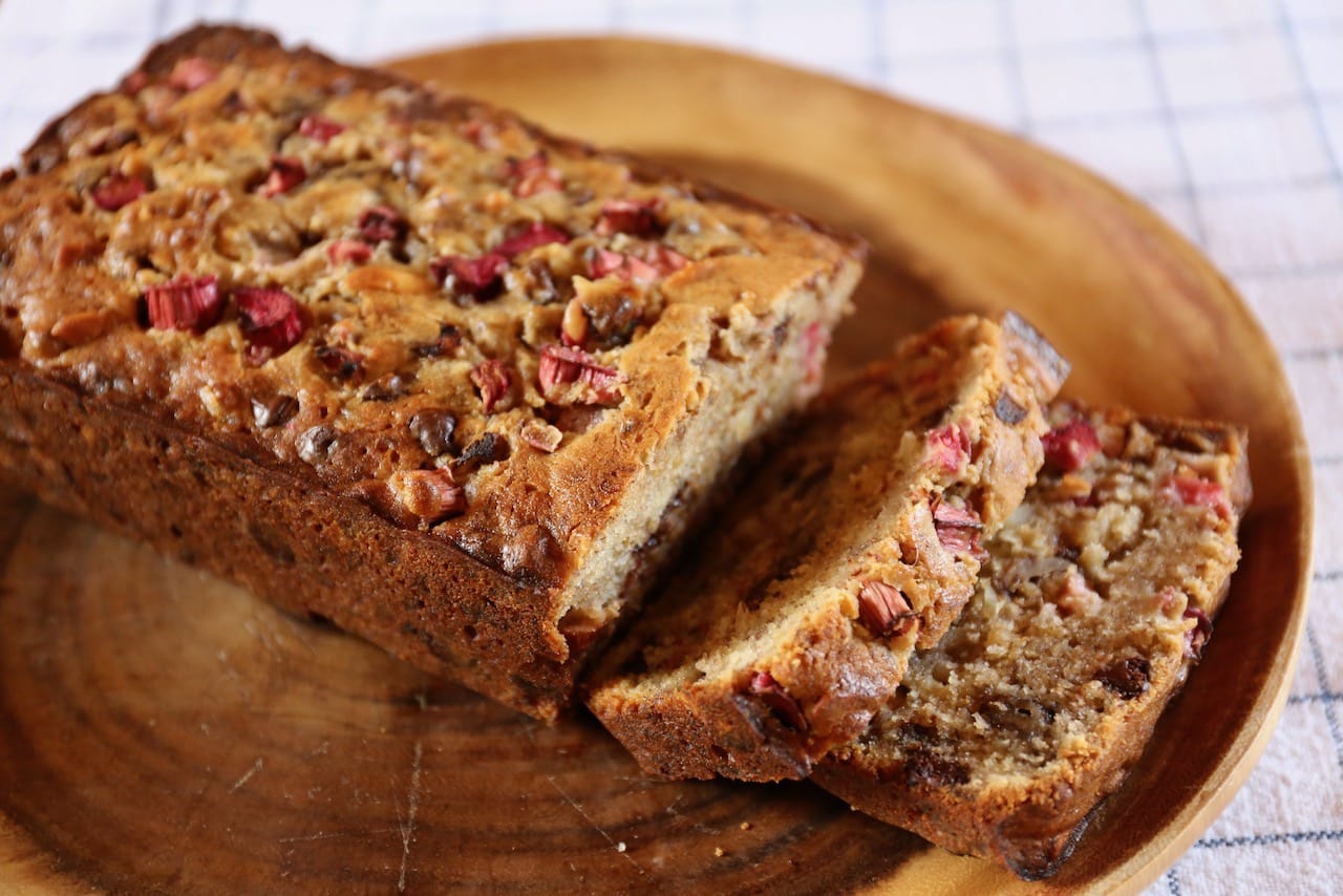 We love baking this banana bread recipe in the Spring when rhubarb is in season.
