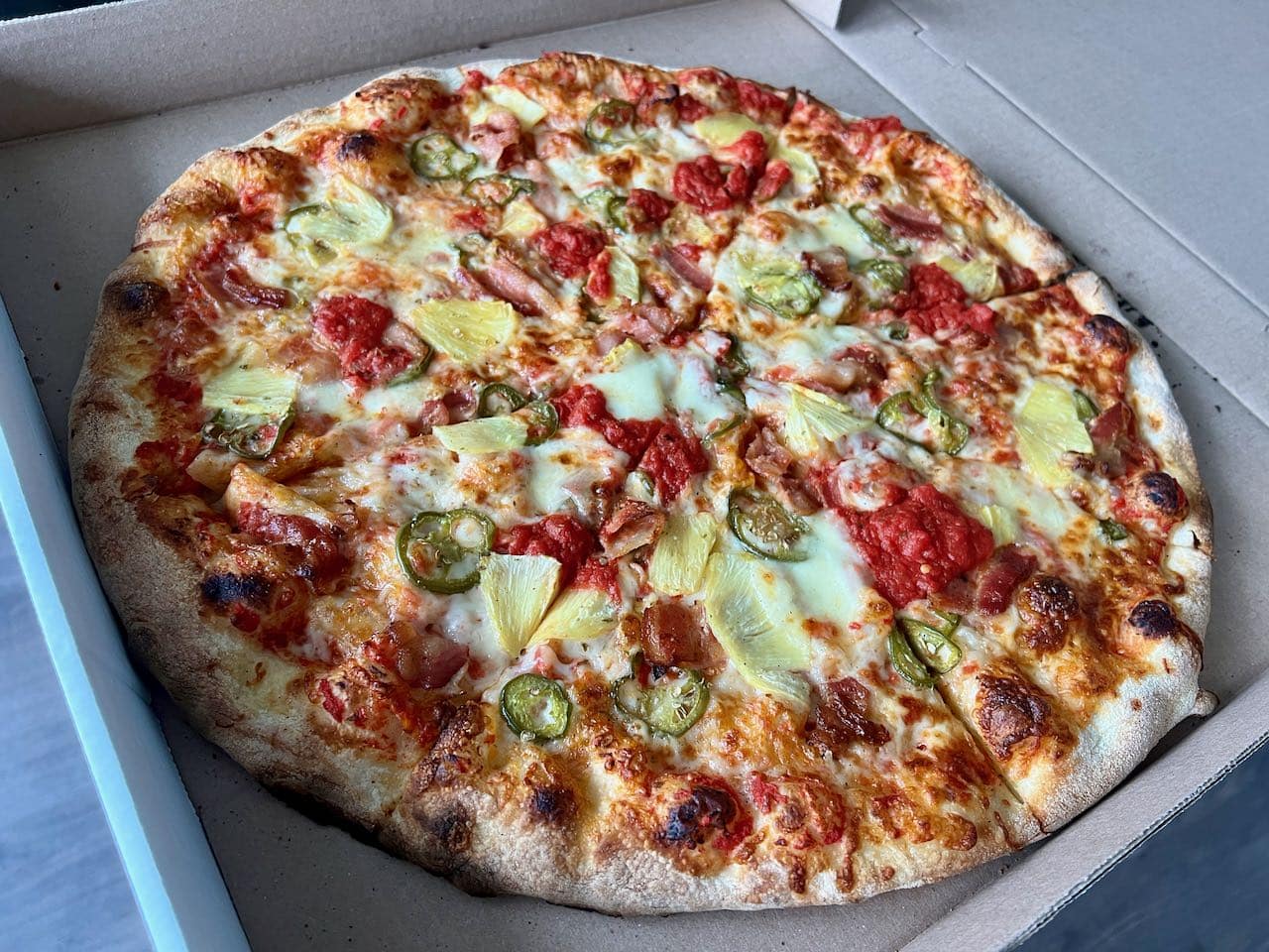 Hawaiian Pizza from Toronto's The Forth Man in the Fire on Dundas West.