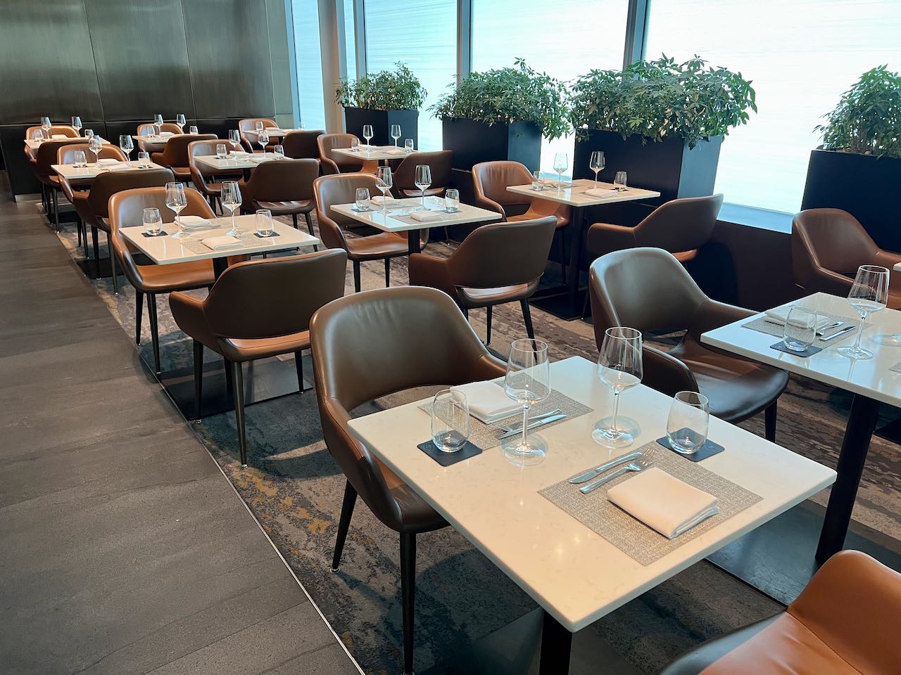 Air Canada Signature Suite Toronto dining room serving a la carte menu by Chef Hawksworth.