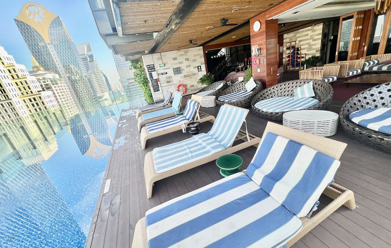 The view from the pool at Hotel Indigo Bangkok Wireless Road.