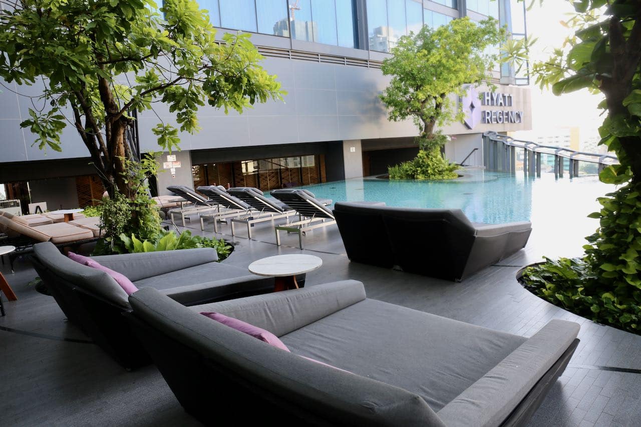 Hyatt Regency Bangkok Hotel Rooftop Pool.