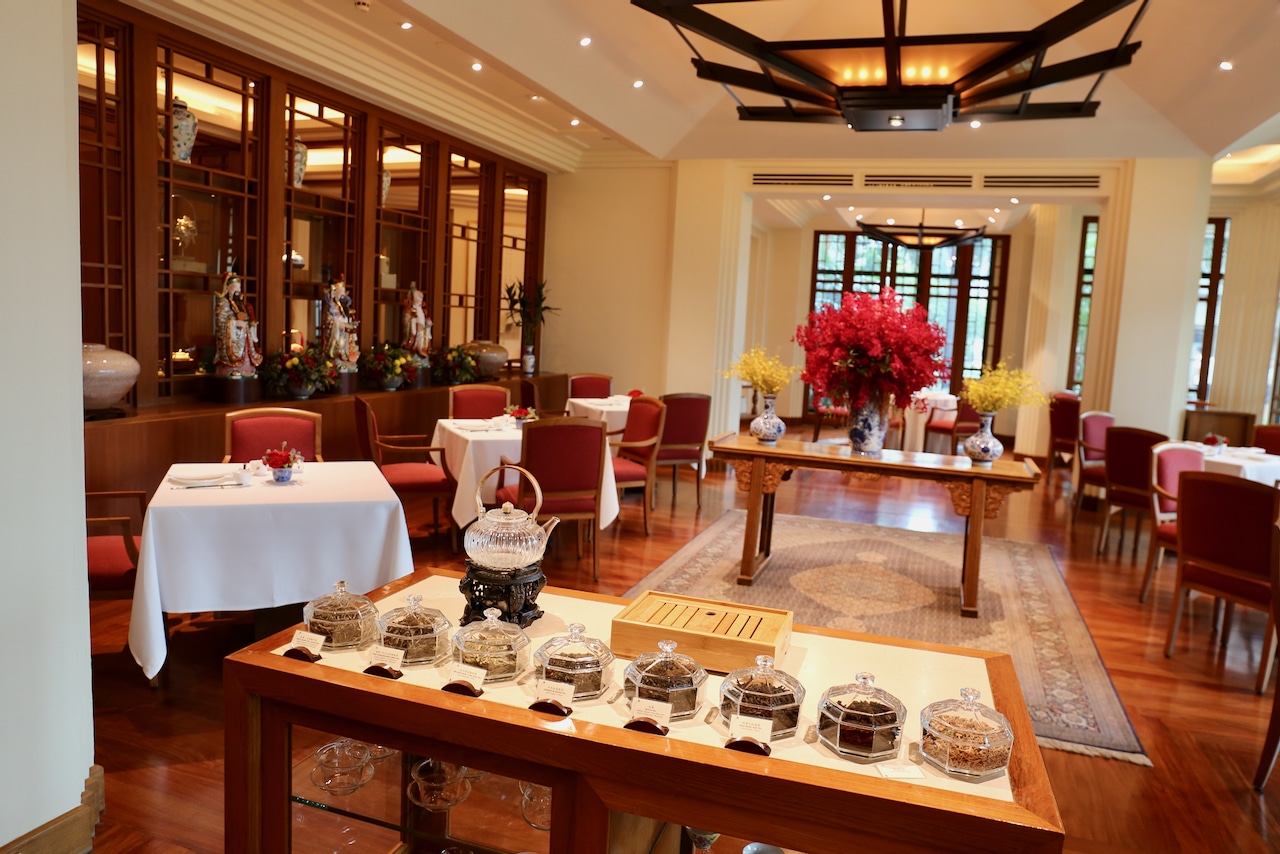 Elegant interiors at Mei Jiang Chinese restaurant.