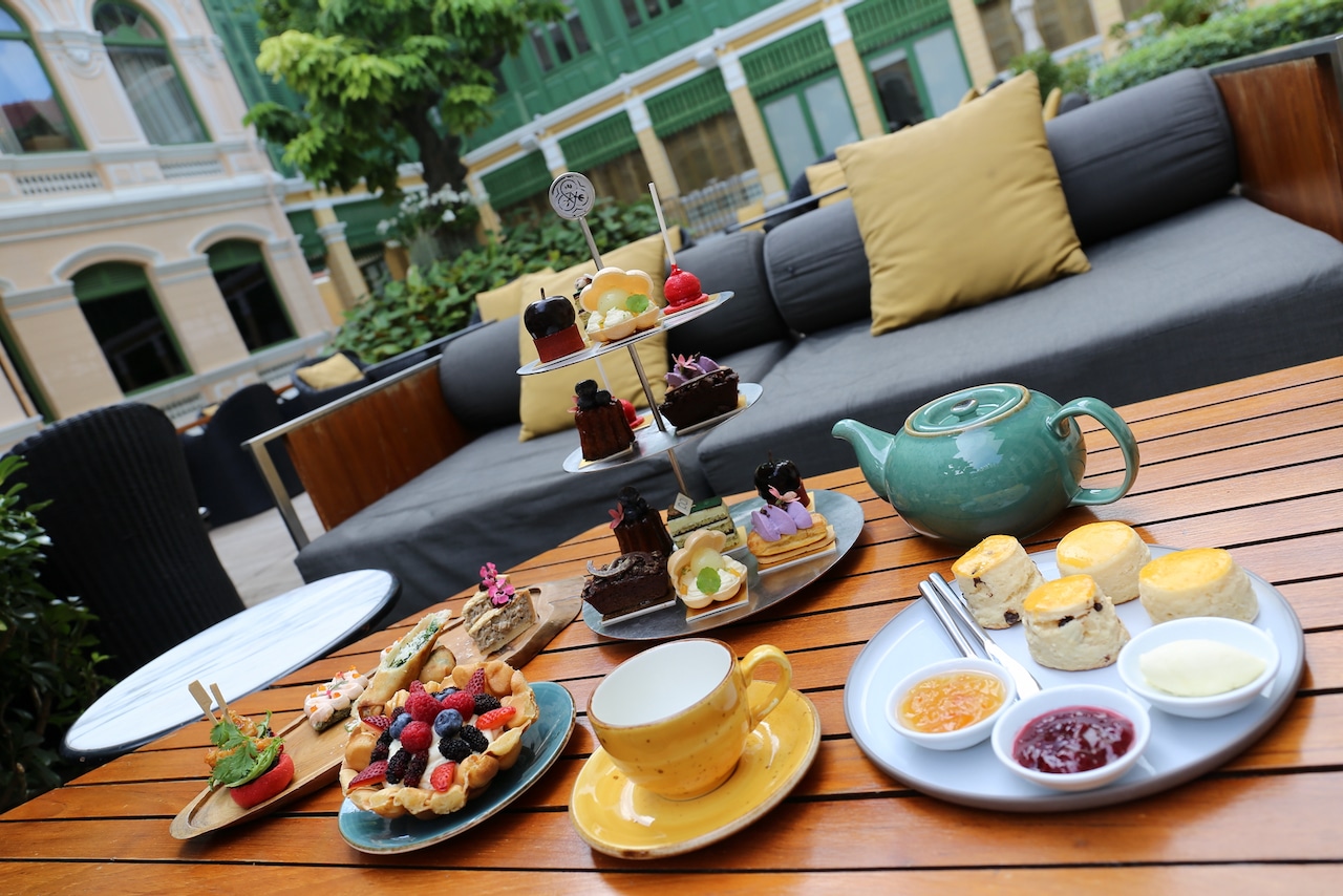 Afternoon Tea at Paii courtyard outdoor patio at W Bangkok.