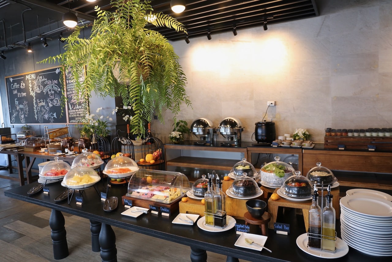 Breakfast buffet at Aleenta Phuket Resort.