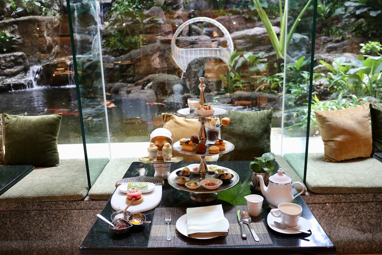 Afternoon Tea at Romsai Restaurant inside Banyan Tree Bangkok Hotel.