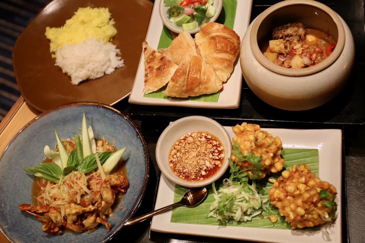 Feast on upscale interpretations of classic Thai dishes at Saffron Restaurant. 