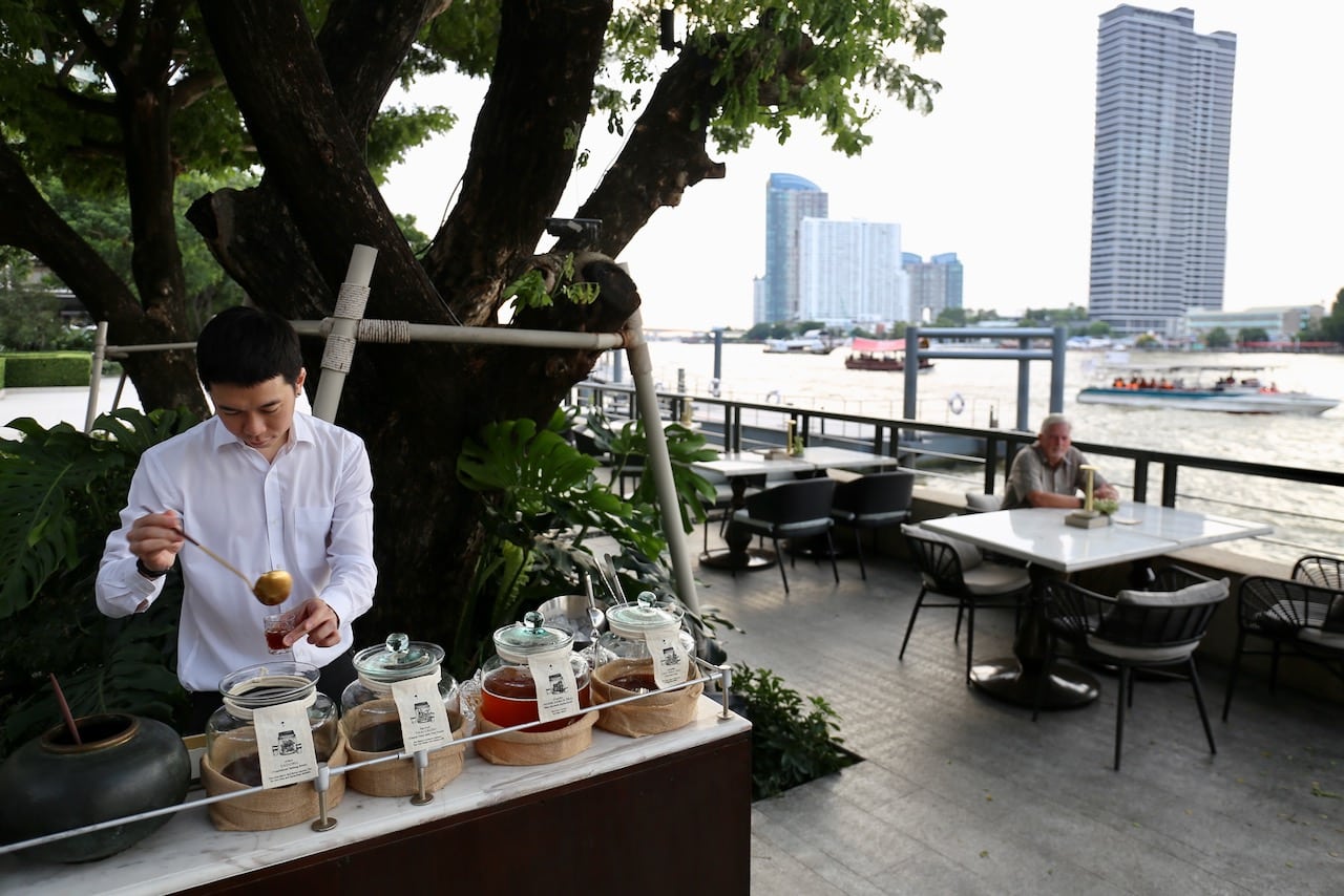 Cin Cin Hour takes place daily at 5pm just before sunset and features Thai cocktails and canape by the river.