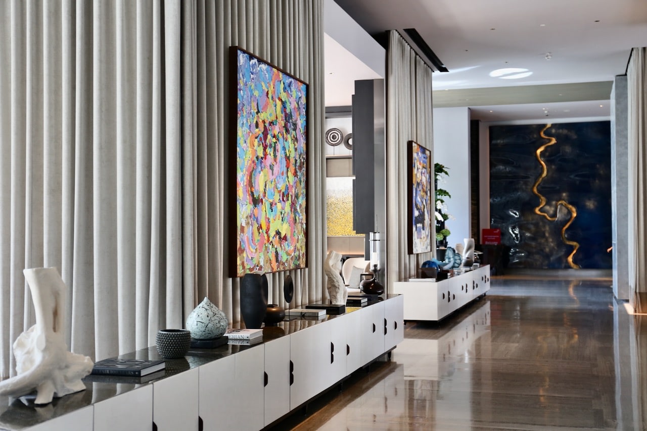 Eye-popping art lines the hallways at Four Seasons Bangkok, connecting guests to award-winning restaurants.