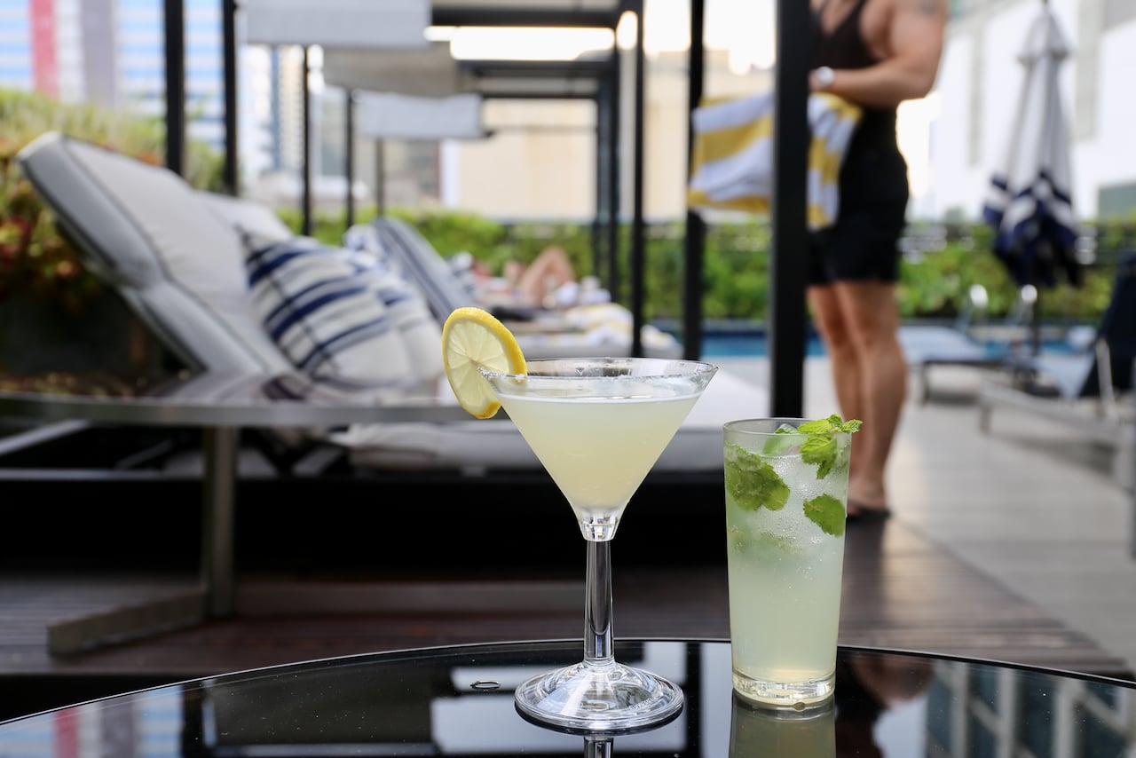 Enjoy sips and snacks after a swim at Plunge Bar.