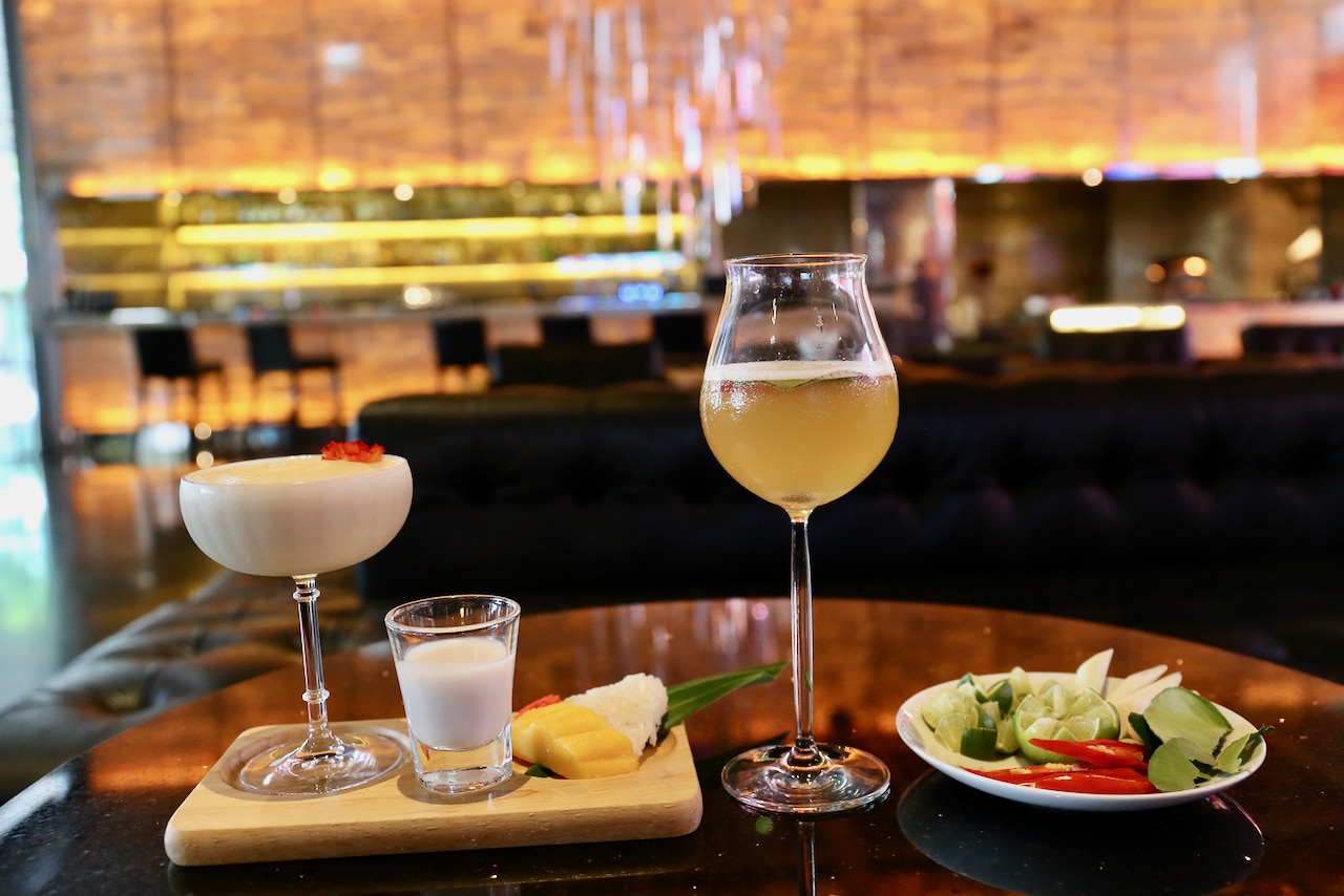 R Bar shakes up Thai-inspired craft cocktails featuring local sugar cane rum and fresh herbs. 