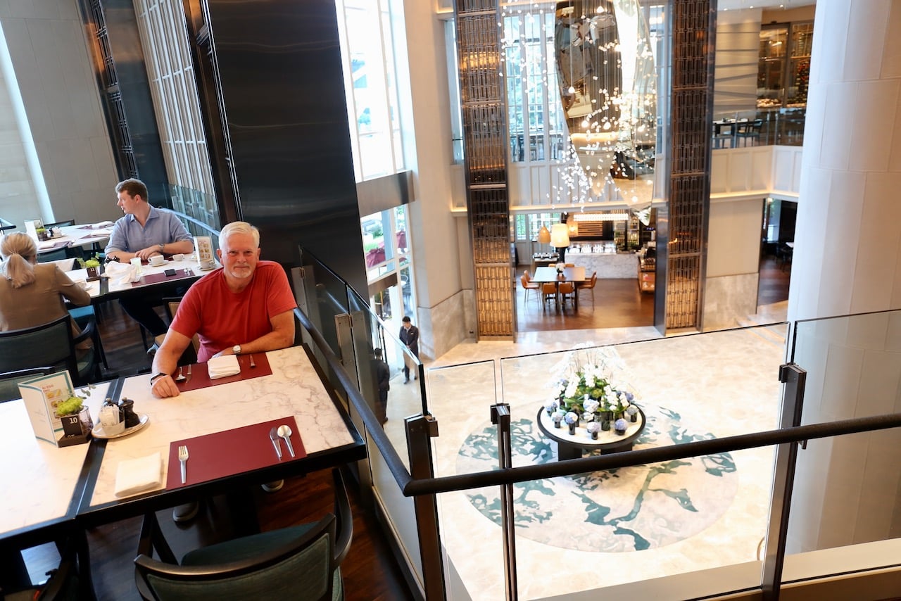 Sofitel Bangkok Hotel's all-day-dining restaurant is Voila! and its dining room looks over the lobby. 