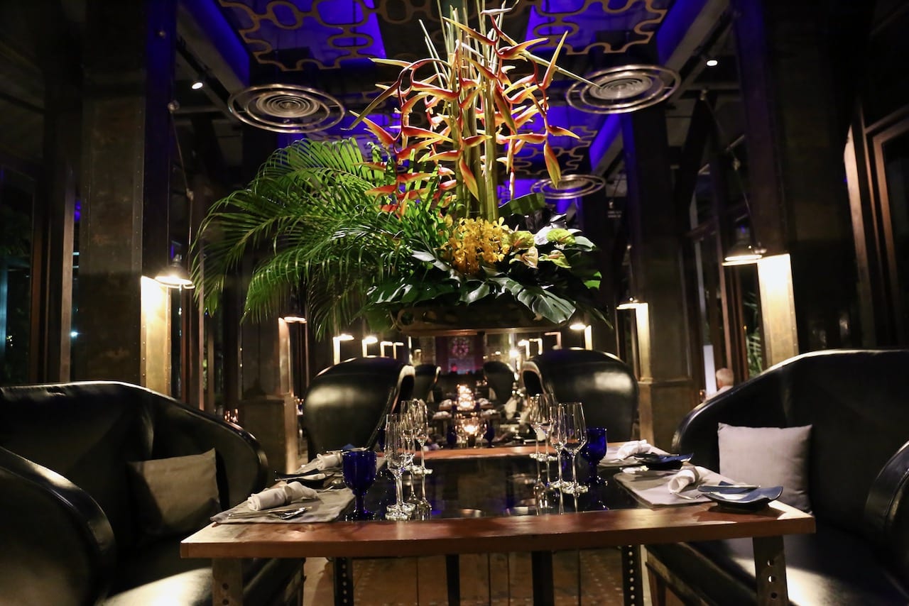 The flashy interior at Rivet & Rebar, The Slate's signature steakhouse restaurant. 