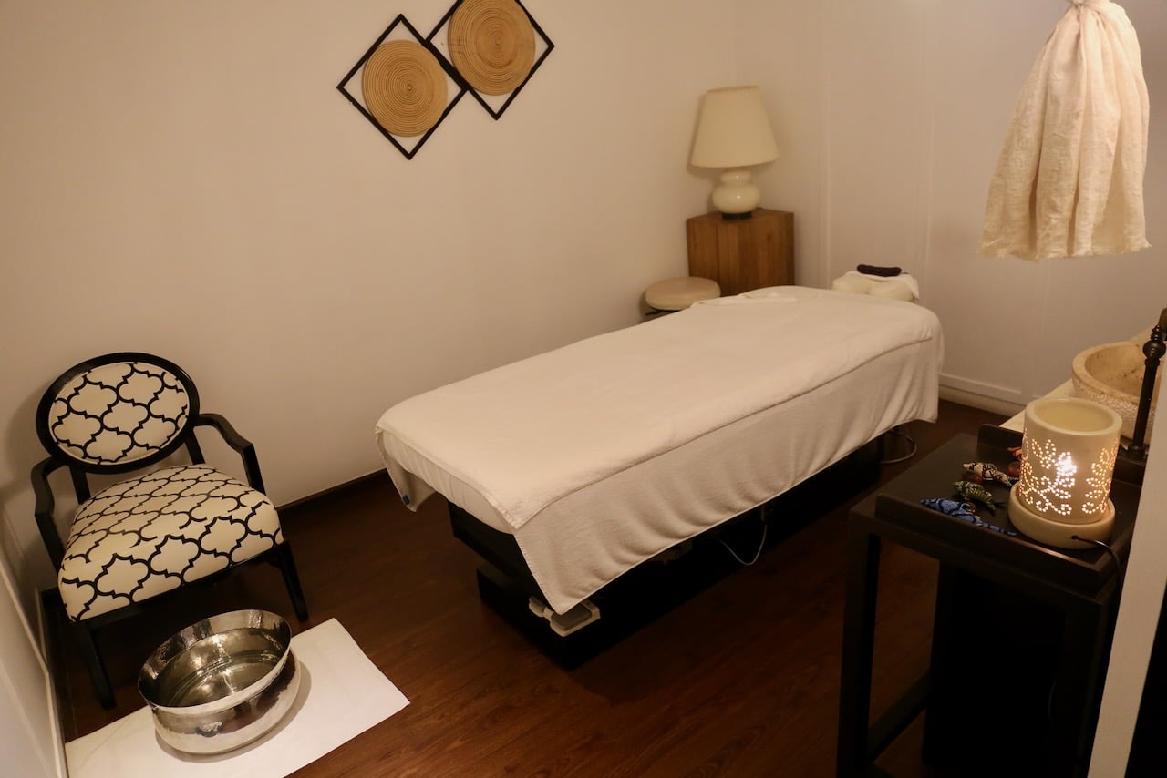 A treatment room at Le Méridien Suvarnabhumi Bangkok Spa.