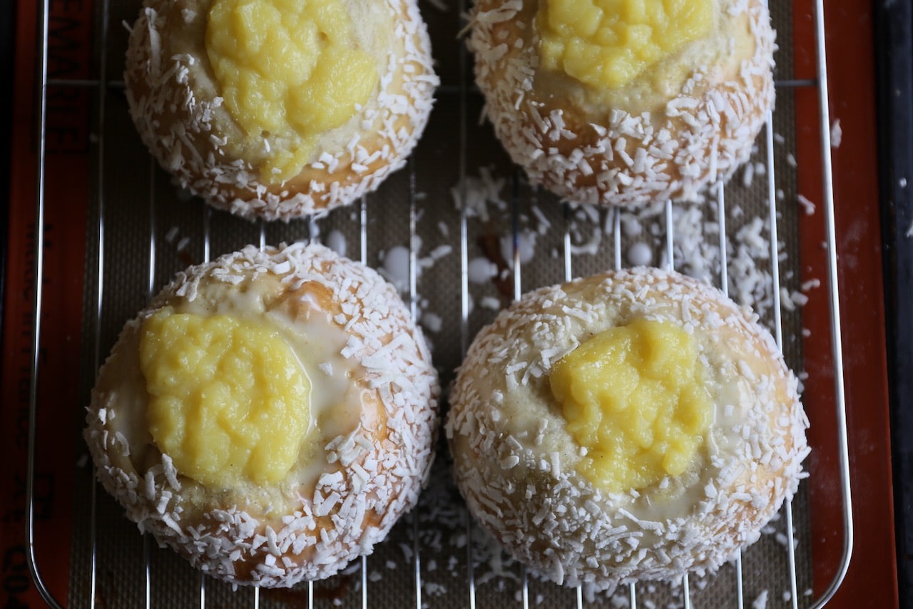 Serve Norwegian Custard Buns with coffee or tea.