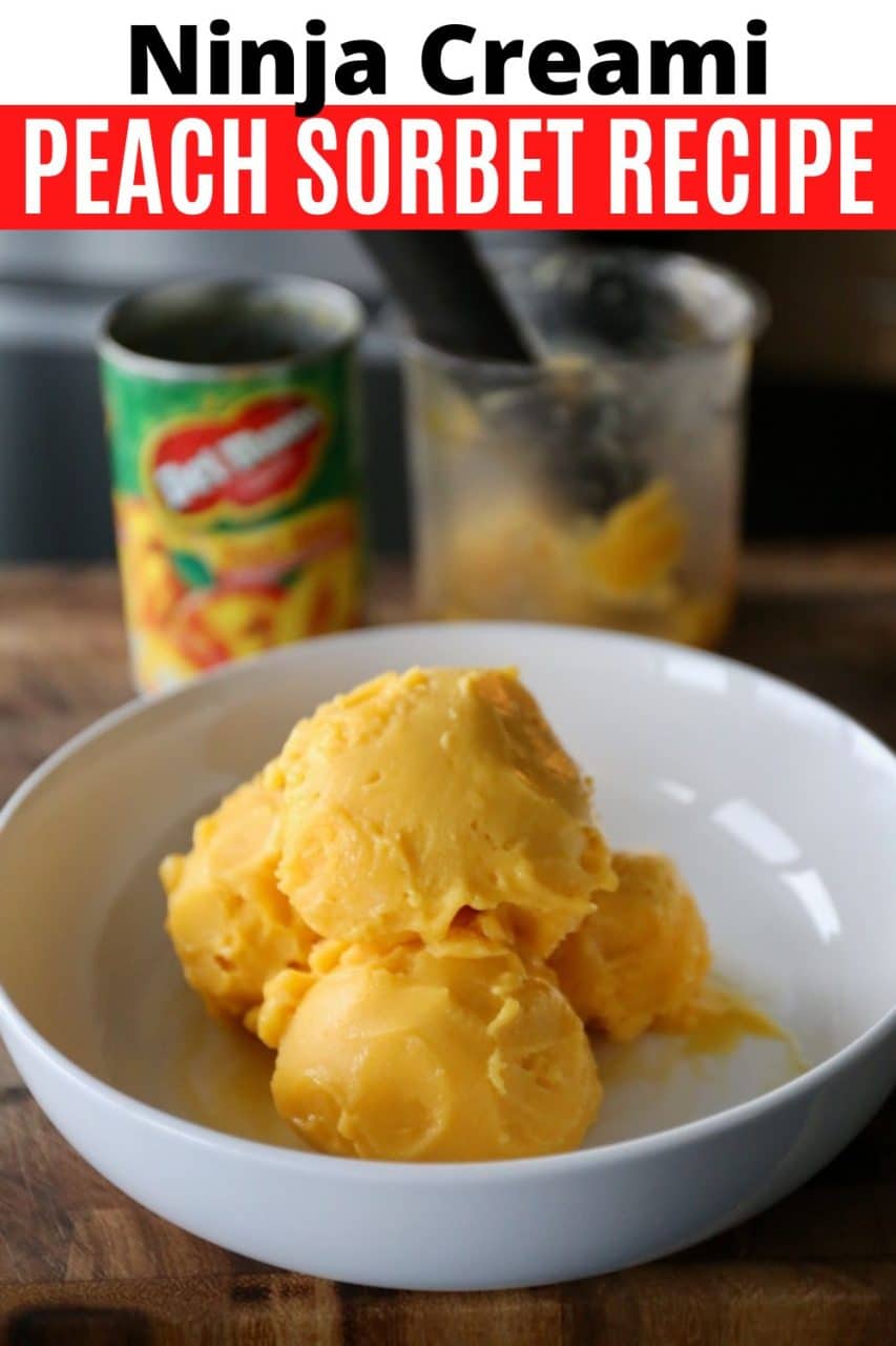 Save our Peach Ninja Creami Sorbet recipe to Pinterest!
