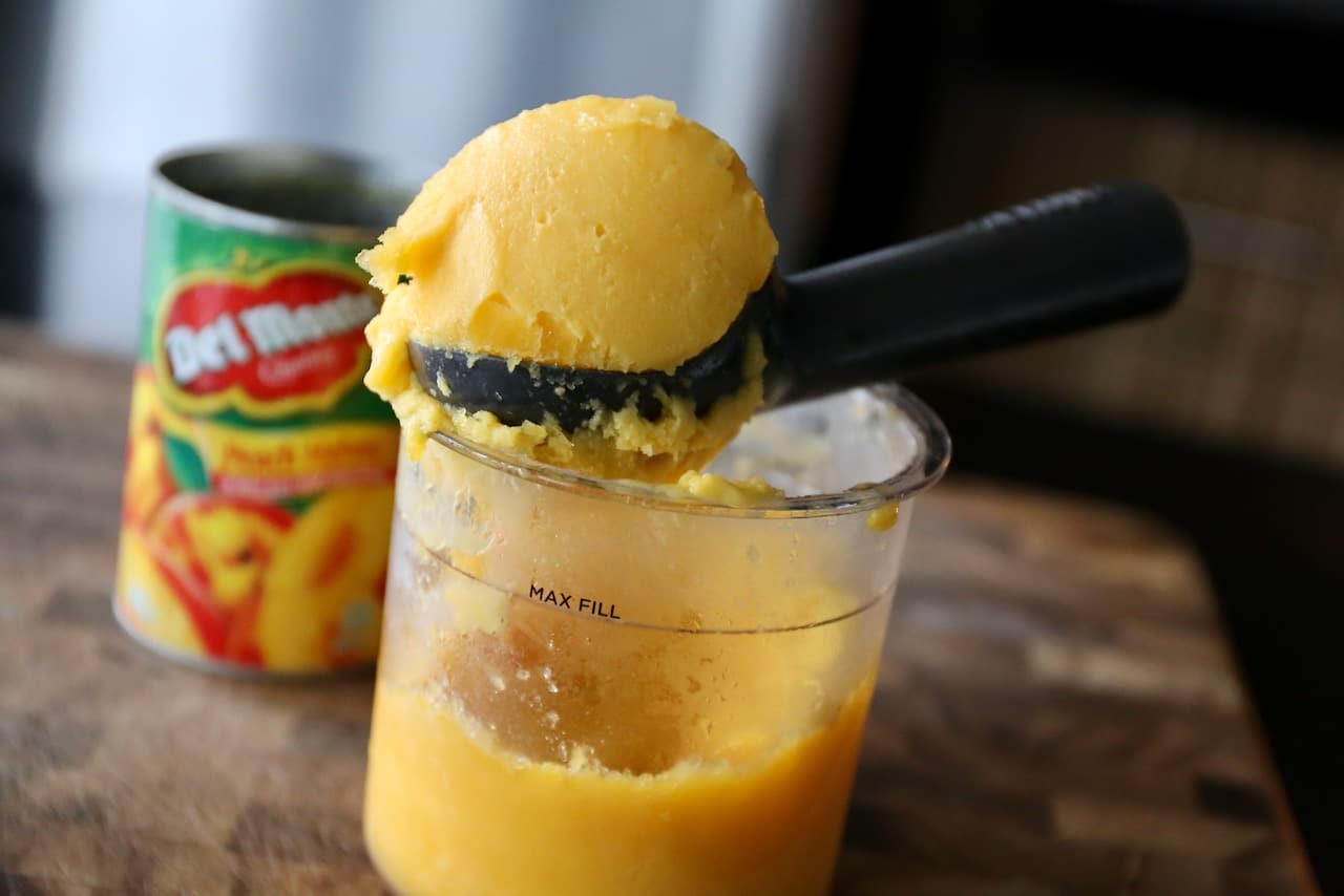 Ninja Creami Peach Sorbet Recipe Photo Image.