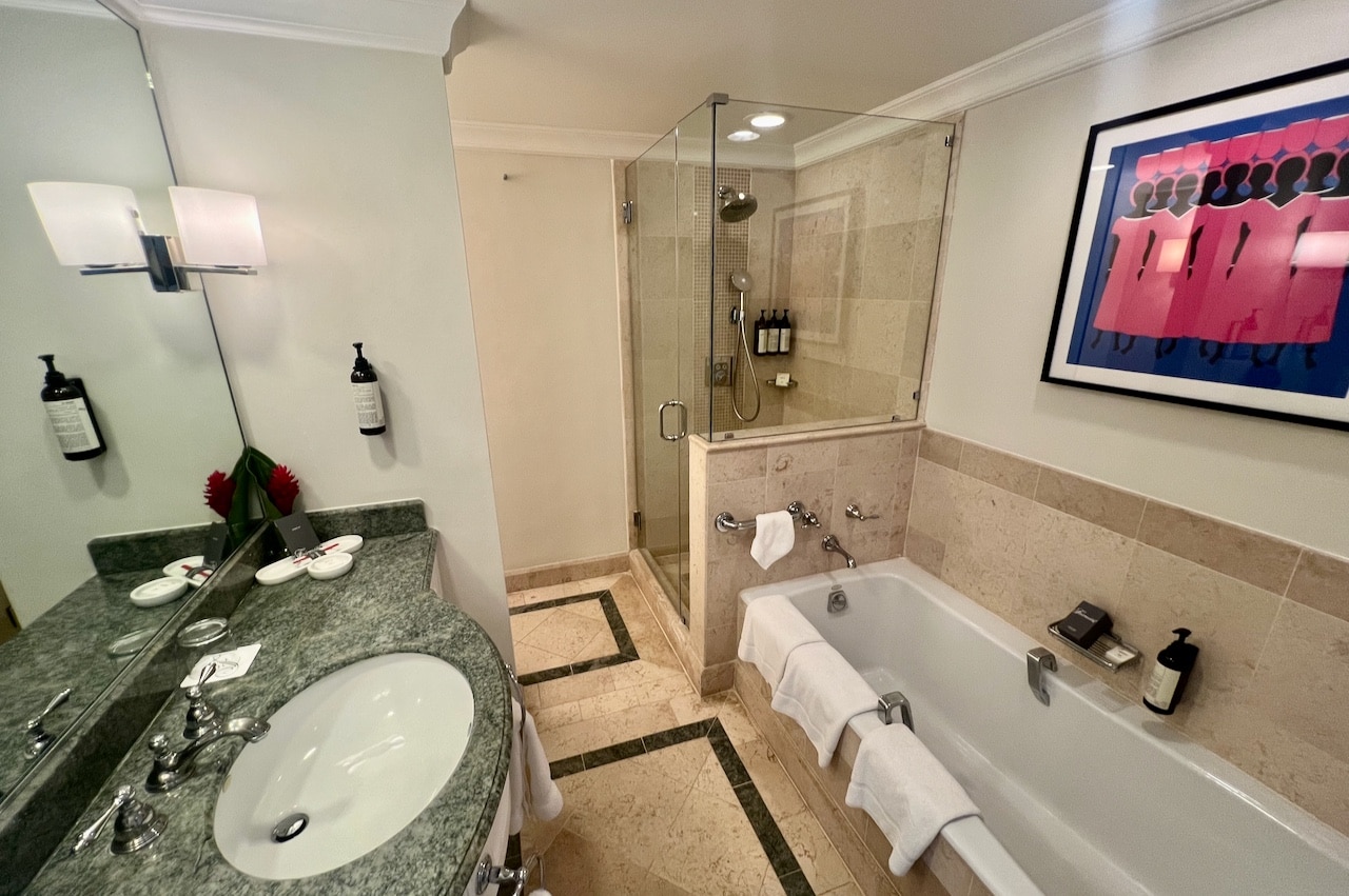 Bathrooms feature soaker tubs and stand alone rain showers.