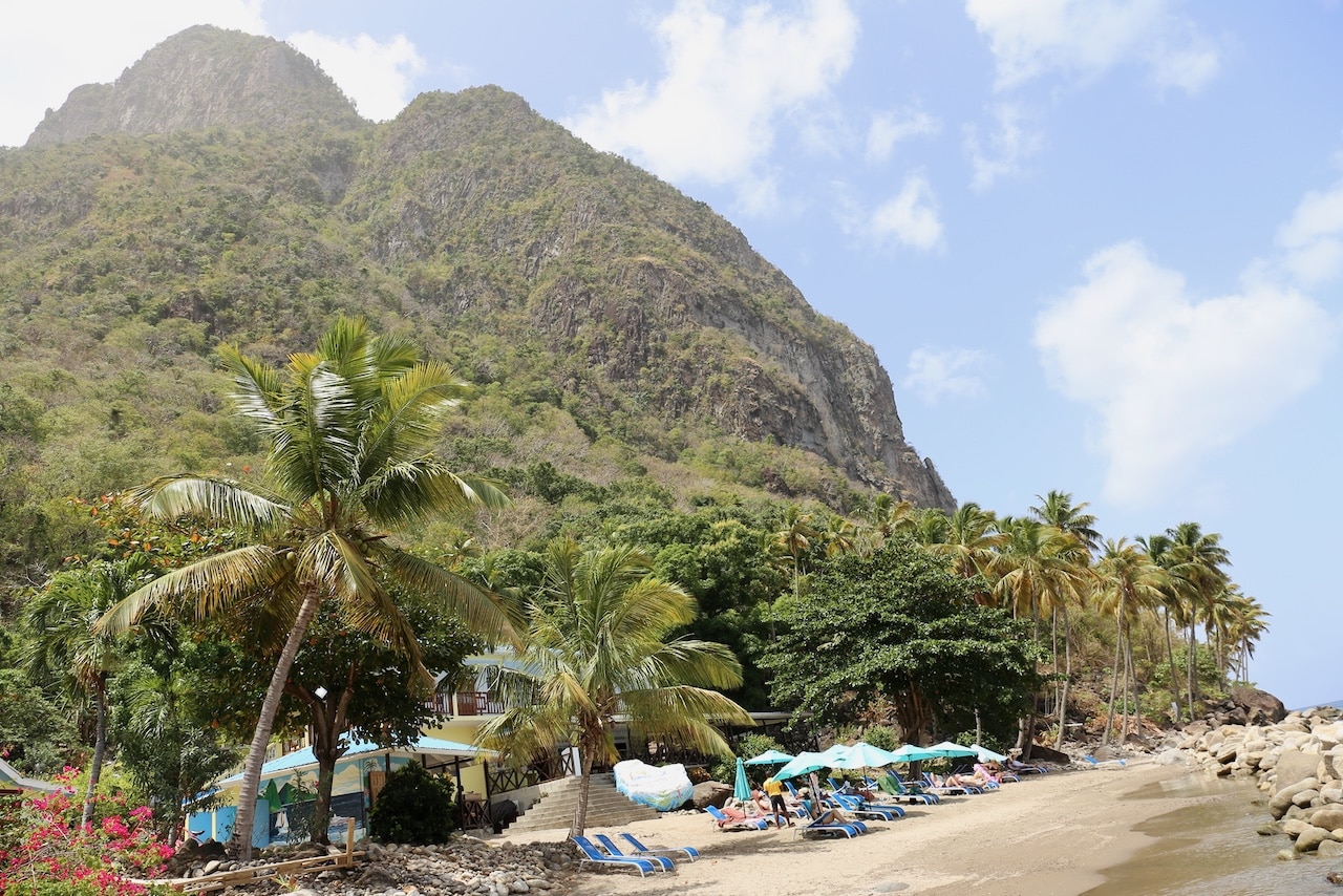 Guests can enjoy a dip in the Caribbean Sea at nearby Paradise Beach.