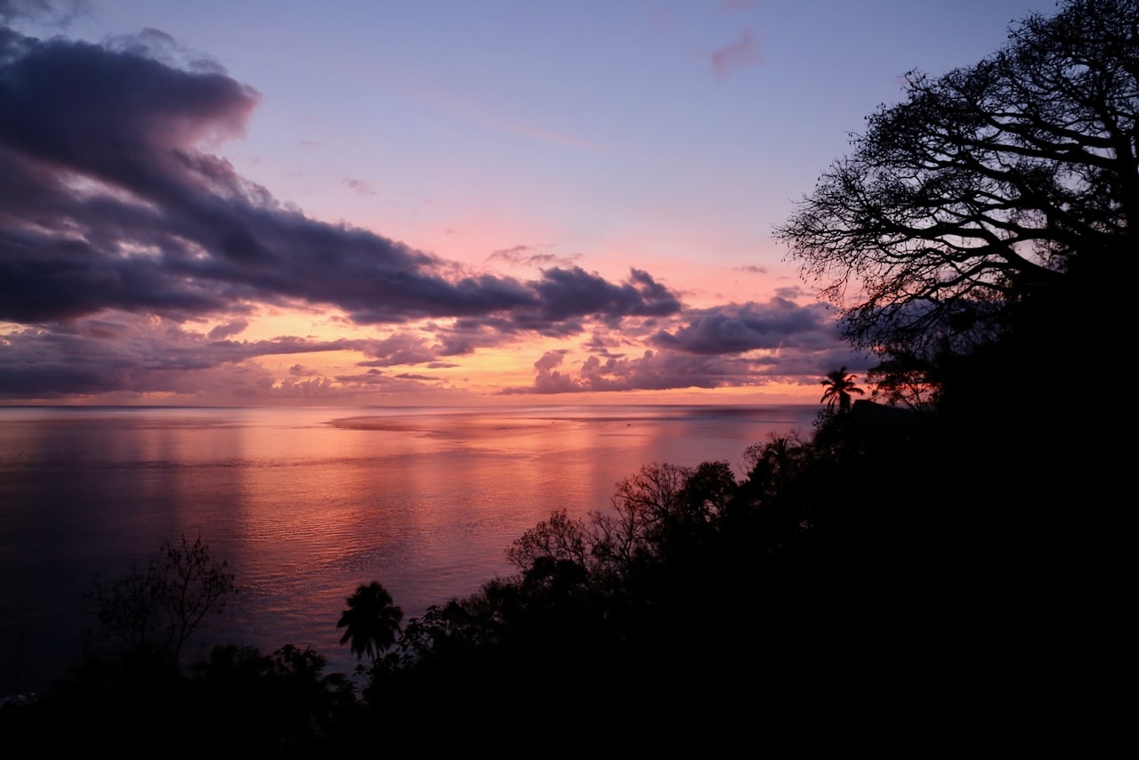 A beautiful sunset enjoyed from the resort's Mango Tree Restaurant. 