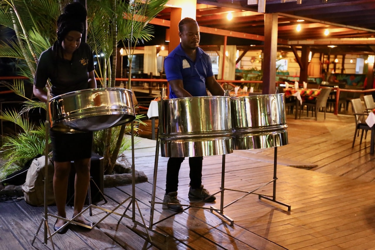 True Blue Bay Resort is famous for its nightly entertainment programming, which includes Caribbean steelpan.