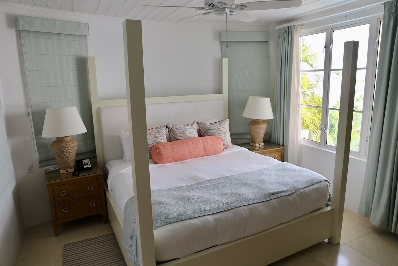 Bedroom in a Windjammer Landing Pool Villa.