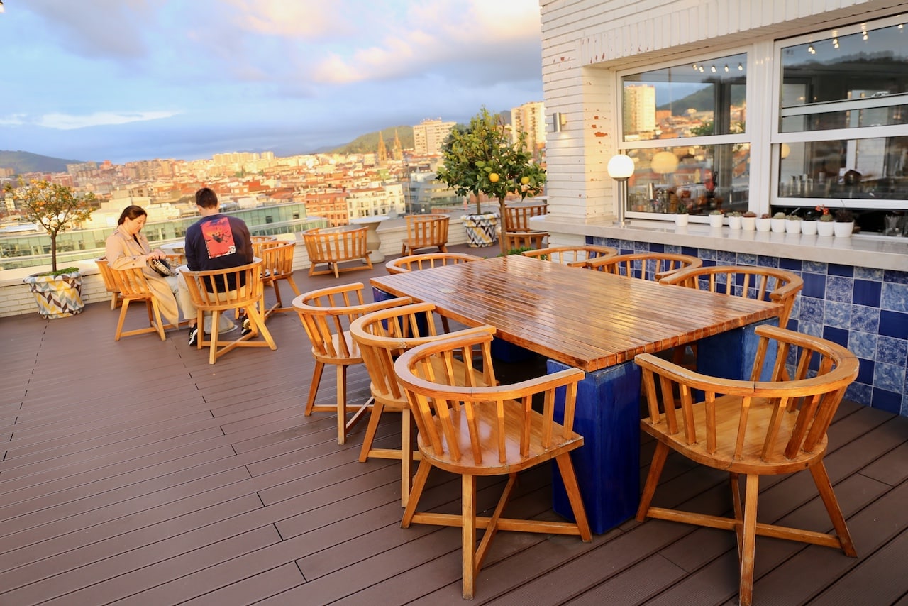 Watch the sunset while sipping a cocktail at La Terraza, the hotel's rooftop bar.