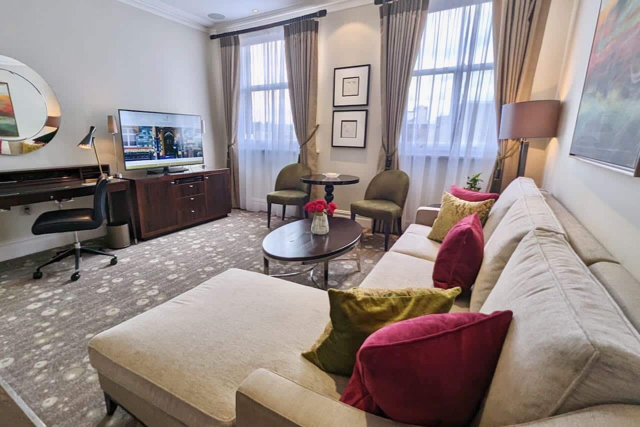 Long-term suites at Taj 51 Buckingham Gate Suites and Residences feature plush living rooms.