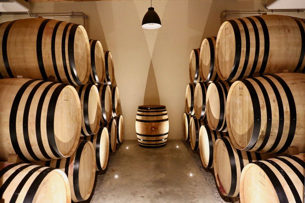 The wine cellar at Chateau Rol Valentin Grand Cru Classe.