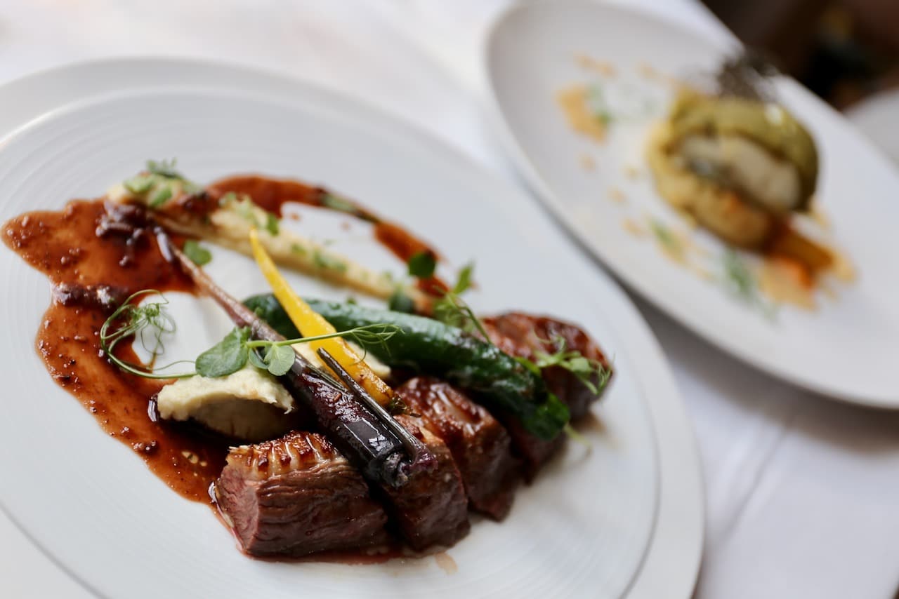 The restaurant menu showcases local producers from Southwestern France like duck, beef and pork.