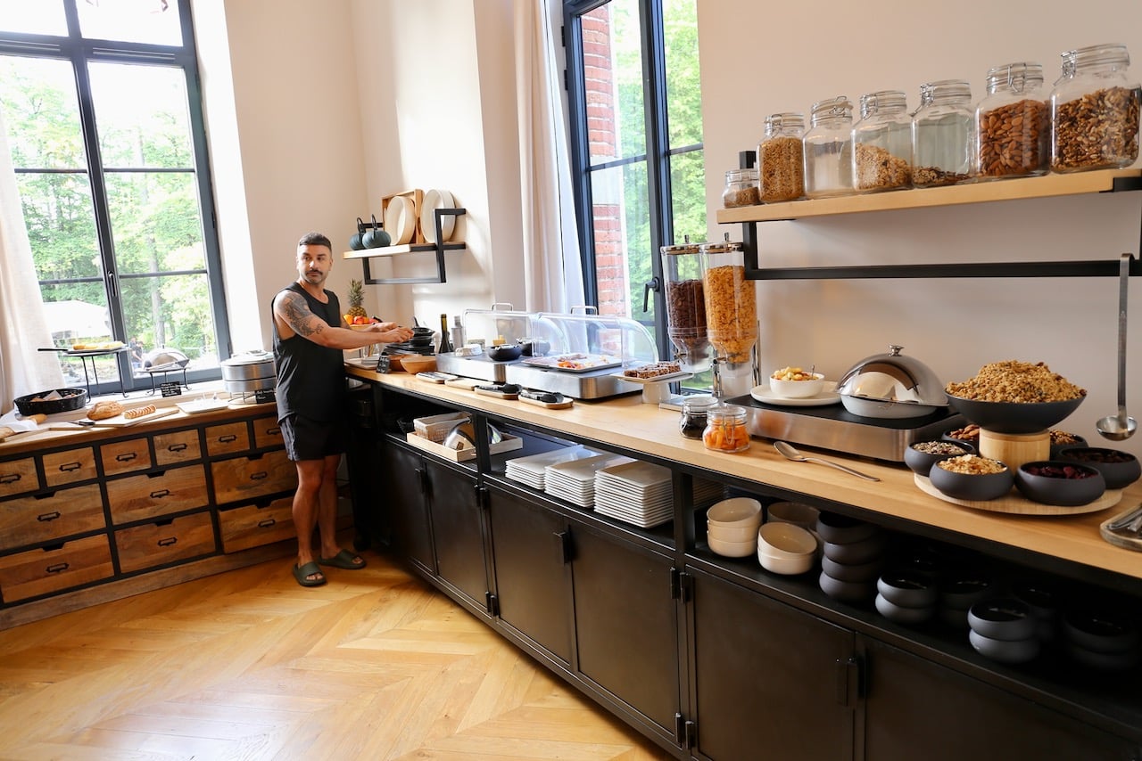 Each morning guests graze from a gourmet breakfast buffet.