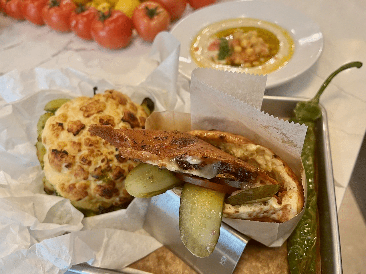 Enjoy delicious pita sandwiches at Miznon.