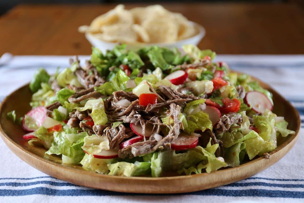 Salpicon de Res Mexican Shredded Steak Salad Recipe