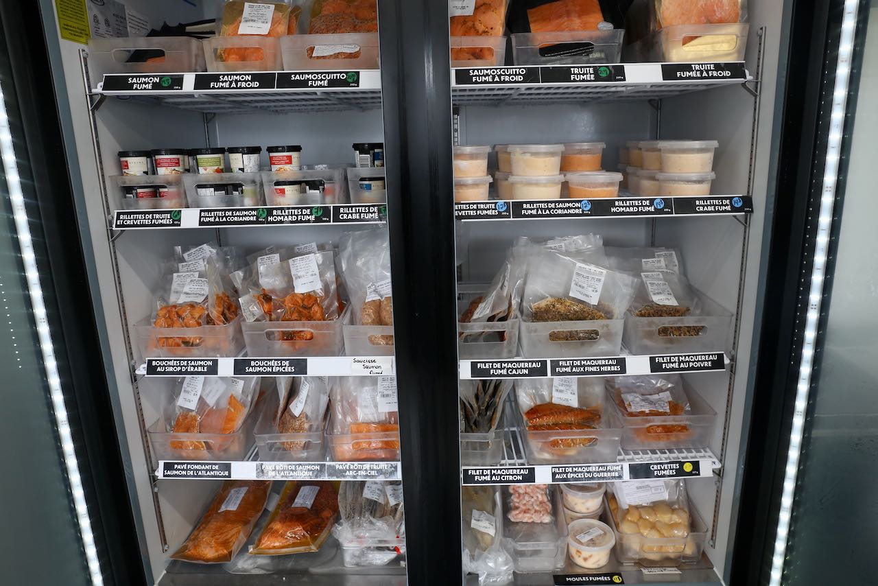 Purchase local smoked seafood to take home at Atkins & Frères.