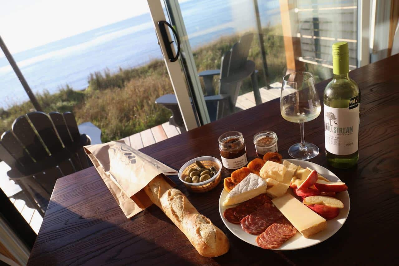 Enjoy a local Quebecois cheese & charcuterie picnic at Panora in Sainte-Anne-des-Monts.