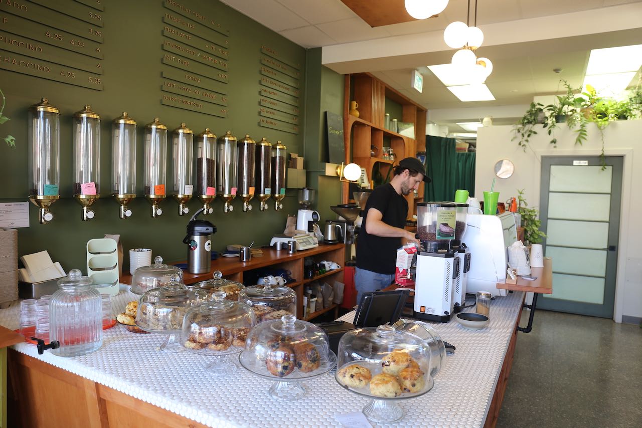 Chapeau Moustache is a cafe that roasts its own coffee beans in Rimouski.